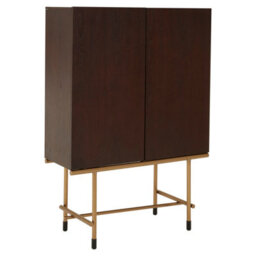 Orsina  Wine Cabinet With Ample Storage,durable Build Display Unit,wooden Cabinet With Brushed Brass Finish Legs