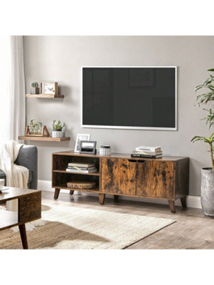 LEDREM Tv Cabinet, 140 Cm Long Tv Stand With 2 Doors, For Tvs Up To 60 Inches, For Living Room, Dining Room, Bedroom - image 1