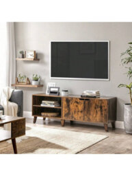 LEDREM Tv Cabinet, 140 Cm Long Tv Stand With 2 Doors, For Tvs Up To 60 Inches, For Living Room, Dining Room, Bedroom - thumbnail 1
