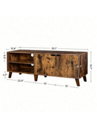 LEDREM Tv Cabinet, 140 Cm Long Tv Stand With 2 Doors, For Tvs Up To 60 Inches, For Living Room, Dining Room, Bedroom - thumbnail 7