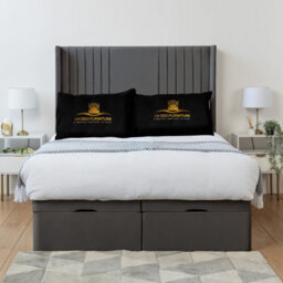 UKBEDFURNITURE Luxor Plush Steel End Opening Divan Ottoman Bed With 54 Inch Headboard & 10 Inch Orthopaedic Mattress - thumbnail 2