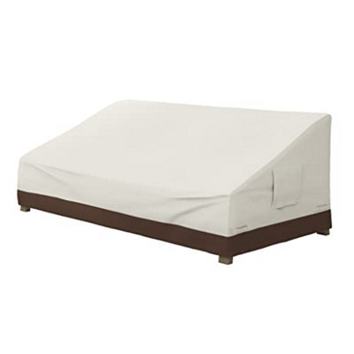 Basics 3 Seater Deep Lounge Outdoor Garden Furniture Sofa Cover Waterproof, Beige & Tan