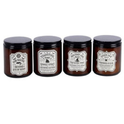 Set Of 4 Witch's Apothecary Amber Jar Candles Halloween Candle Gift Set - thumbnail 2