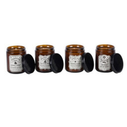 Set Of 4 Witch's Apothecary Amber Jar Candles Halloween Candle Gift Set - thumbnail 3