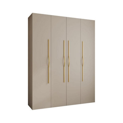 Arte Elegant Cashmere Como Ii Hinged Door Wardrobe H2460mm W1900mm D500mm, Four Doors, Sixteen Shelves, Two Hanging Rails, Gold Handles - image 1
