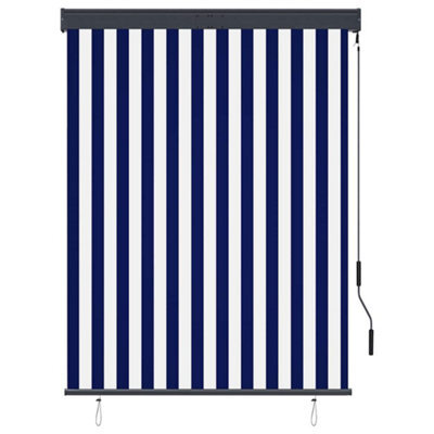 Berkfield Harmful Outdoor Roller Blind 120X250 Cm Blue And White - image 1