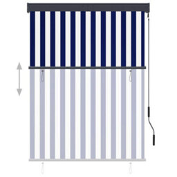 Berkfield Harmful Outdoor Roller Blind 120X250 Cm Blue And White - thumbnail 3