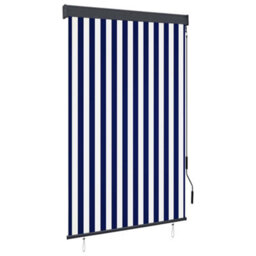 Berkfield Harmful Outdoor Roller Blind 120X250 Cm Blue And White - thumbnail 2