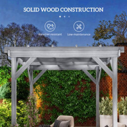 Outsunny 2 X 2M Wooden Pergola Kit, Garden Gazebo Shelter, Grey - thumbnail 4