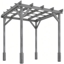 Outsunny 2 X 2M Wooden Pergola Kit, Garden Gazebo Shelter, Grey - thumbnail 2