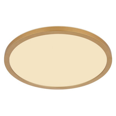 Luminosa Lighting Luminosa Sapana 30Cm Round Flush Ceiling Light Brass-Coloured Matt Ip44 Led 3000K - image 1