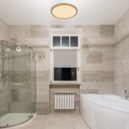 Luminosa Lighting Luminosa Sapana 30Cm Round Flush Ceiling Light Brass-Coloured Matt Ip44 Led 3000K - thumbnail 4