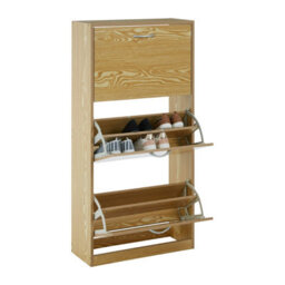 Orsina Durable 3 Tier Shoe Cabinet, Rustic Shoe Drawer Organizer For Bedroom, Space Saving Shoe Storage For Store - thumbnail 5