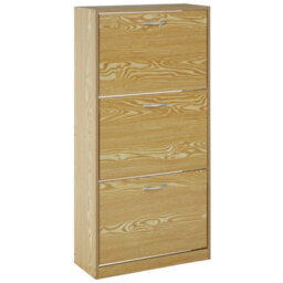 Orsina Durable 3 Tier Shoe Cabinet, Rustic Shoe Drawer Organizer For Bedroom, Space Saving Shoe Storage For Store - thumbnail 2