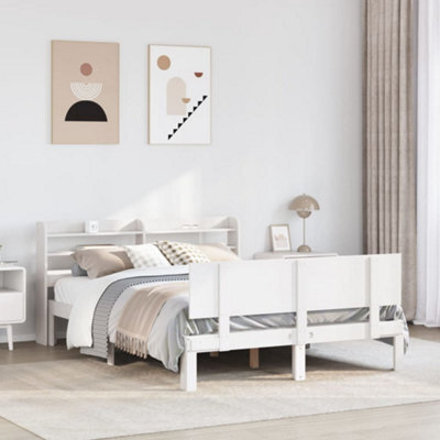 Berkfield Bed Frame With Headboard Without Mattress White 150X200 Cm King Size - image 1