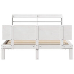 Berkfield Bed Frame With Headboard Without Mattress White 150X200 Cm King Size - thumbnail 4