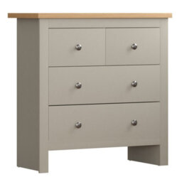 Lassic Vida Designs Arlington Grey 2+2 Drawer Chest (H)810mm (W)790mm (D)350mm - thumbnail 7