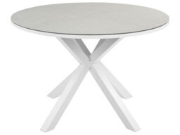 Beliani Garden Dining Set 4 Seater Maletto/busseto Metal White - thumbnail 4