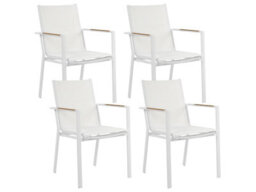 Beliani Garden Dining Set 4 Seater Maletto/busseto Metal White - thumbnail 5