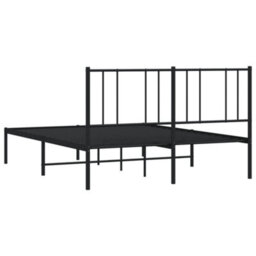 Berkfield Metal Bed Frame With Headboard Black 120X190 Cm 4Ft Small Double - thumbnail 8