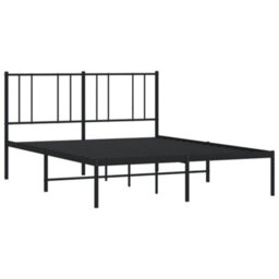 Berkfield Metal Bed Frame With Headboard Black 120X190 Cm 4Ft Small Double - thumbnail 5