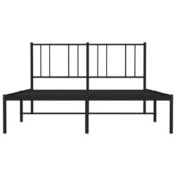 Berkfield Metal Bed Frame With Headboard Black 120X190 Cm 4Ft Small Double - thumbnail 6
