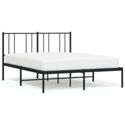 Berkfield Metal Bed Frame With Headboard Black 120X190 Cm 4Ft Small Double - thumbnail 2