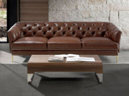 Angel Cerda Elegant Chester 3-Seater Sofa In Cognac Brown Leather - thumbnail 2