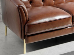 Angel Cerda Elegant Chester 3-Seater Sofa In Cognac Brown Leather - thumbnail 4