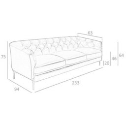 Angel Cerda Elegant Chester 3-Seater Sofa In Cognac Brown Leather - thumbnail 7