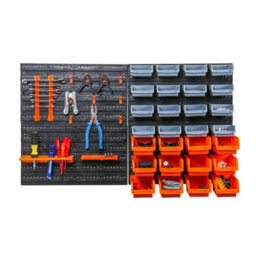 Taylor & Brown 44Pc Wall Mounted Storage Bins & Backboards Tool Organizergarage, Workshop, Diy Shed Plastic Drawer Rack - thumbnail 5