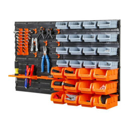 Taylor & Brown 44Pc Wall Mounted Storage Bins & Backboards Tool Organizergarage, Workshop, Diy Shed Plastic Drawer Rack - thumbnail 1