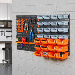 Taylor & Brown 44Pc Wall Mounted Storage Bins & Backboards Tool Organizergarage, Workshop, Diy Shed Plastic Drawer Rack - thumbnail 2
