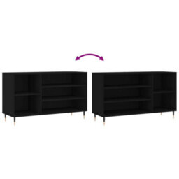 Berkfield Shoe Cabinet Black 102X36X60 Cm Engineered Wood - thumbnail 7