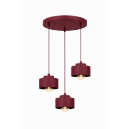 Luminosa Lighting Luminosa Simply Cluster Pendant Ceiling Light Burgundy 3X E27 - thumbnail 1