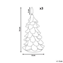 Beliani Set Of 3 Led Candles Veloura Christmas Tree 16 Cm Green - thumbnail 3