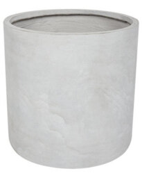 Beliani Messene Round Fibre Clay Plant Pot, Indoor & Outdoor Use, 51X51X50 Cm, Grey - thumbnail 1
