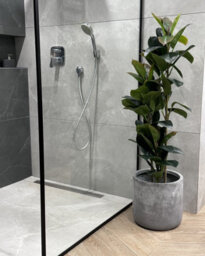 Beliani Messene Round Fibre Clay Plant Pot, Indoor & Outdoor Use, 51X51X50 Cm, Grey - thumbnail 6