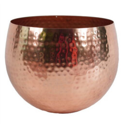 Leaf 75Cm Artificial Arboricola Gold Capella Plant - Copper Metal Planter - thumbnail 3