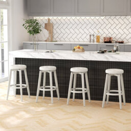Costway Set Of 2 Bar Stools Kitchen Upholstered Chair 360 Swivel Pub Stool 76Cm - thumbnail 7