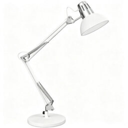 Amorly Matte White Multi Joint Articulated Desk Lamp, Metal Base, Partially Adjustable Swing Arm,decorative Table Lamp For Home & Office - thumbnail 1