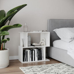 Urbn-Living Urbnliving 60Cm Width White 2-Tier Bookcase Irregular Storage Shelf Wooden Shelving Display Organiser Unit - thumbnail 2