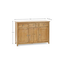 Oakham Premium Kinloch Large Sideboard In Oak - thumbnail 5