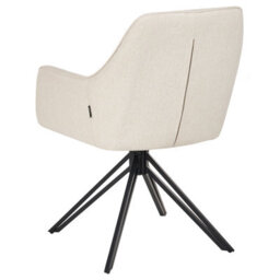 Beliani Set Of 2 Dining Chairs Swivel Jodar Fabric Light Beige - thumbnail 7