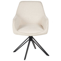 Beliani Set Of 2 Dining Chairs Swivel Jodar Fabric Light Beige - thumbnail 6