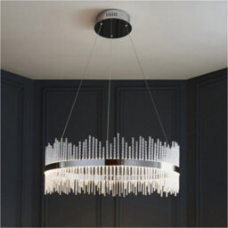 Loops Hanging Ceiling Pendant Light - Chrome Plate & Clear Glass - 56W Led (Smd 2835) Warm White - thumbnail 3