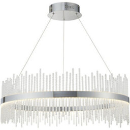 Loops Hanging Ceiling Pendant Light - Chrome Plate & Clear Glass - 56W Led (Smd 2835) Warm White