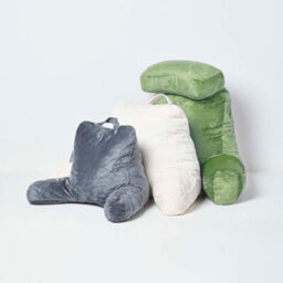 Homescapes Green Reading Pillow Memory Foam Filling & Velvet Cover, Large - thumbnail 6