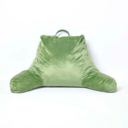 Homescapes Green Reading Pillow Memory Foam Filling & Velvet Cover, Large - thumbnail 3