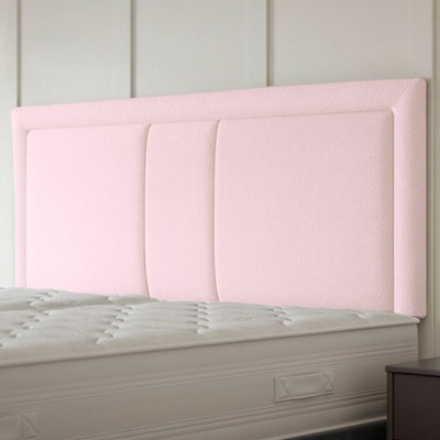 "Urban Textures - Atlas Luxury 26"" High Boucle Fabric Upholstered Headboard - Pink" - image 1